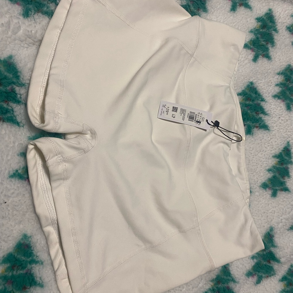 Women's White yoga shorts from garage